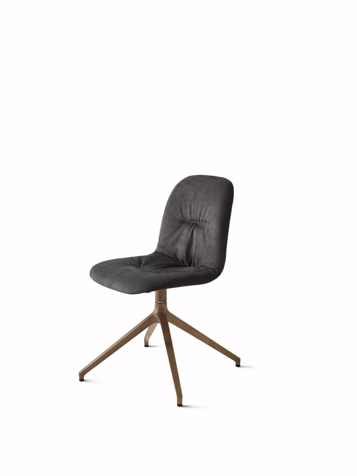 Chantal dining chair by Bontempi in Royal Oak, Michigan – Upholstered seat with tufted accents and angled metal legs.