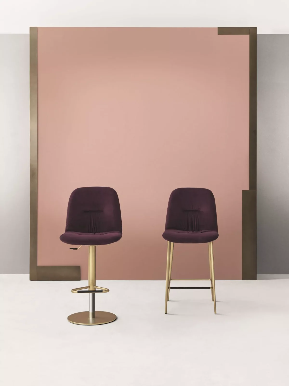 Chantal Footstool by Bontempi in Royal Oak, MI featuring a sleek metal frame and plush upholstery.