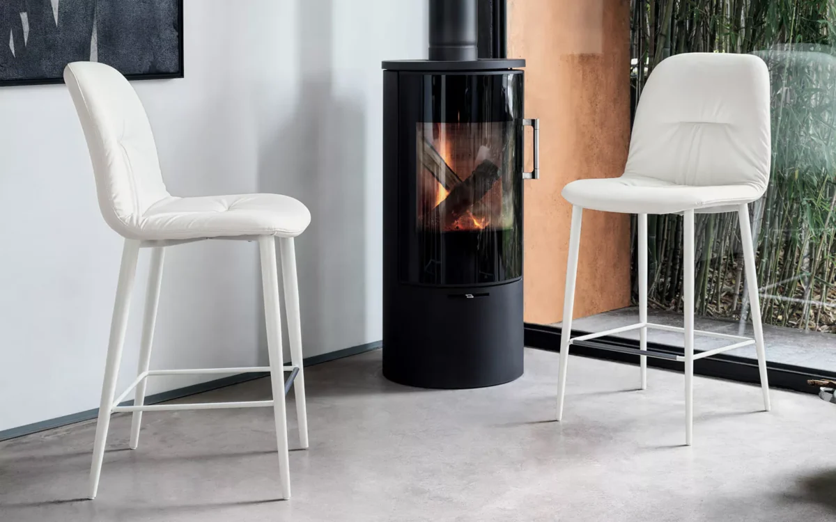 Chantal Footstool by Bontempi in Royal Oak, MI featuring a sleek metal frame and plush upholstery.
