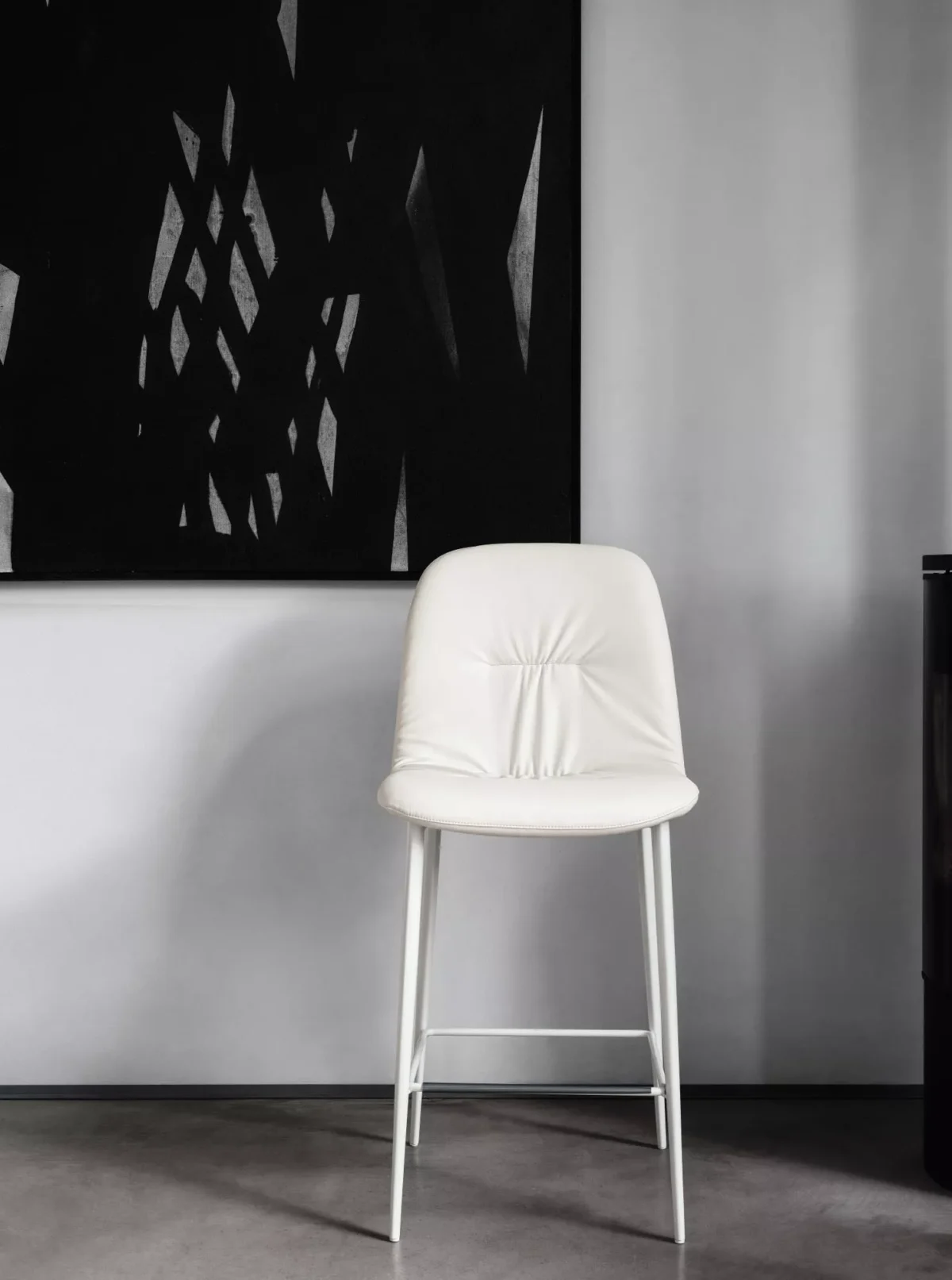 Chantal Footstool by Bontempi in Royal Oak, MI featuring a sleek metal frame and plush upholstery.