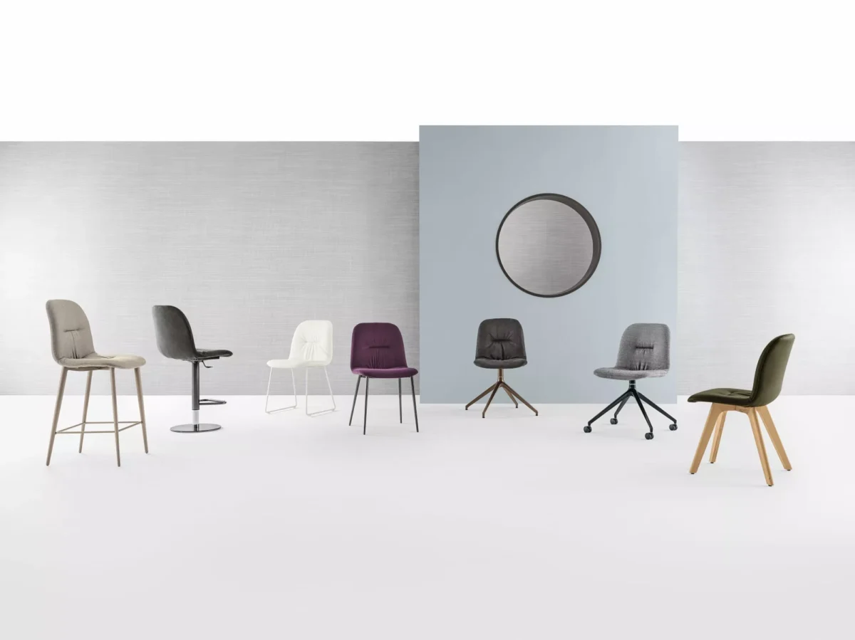 Bontempi Chantal swivel chair in Birmingham, Michigan – Modern design with a 360-degree swivel feature.