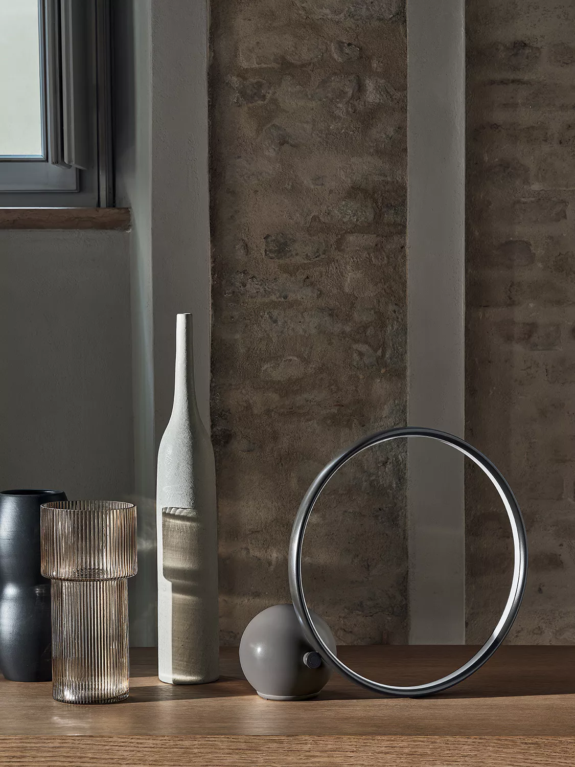 Circle Table by Bontempi contemporary Italian dining table in Birmingham, Michigan showroom