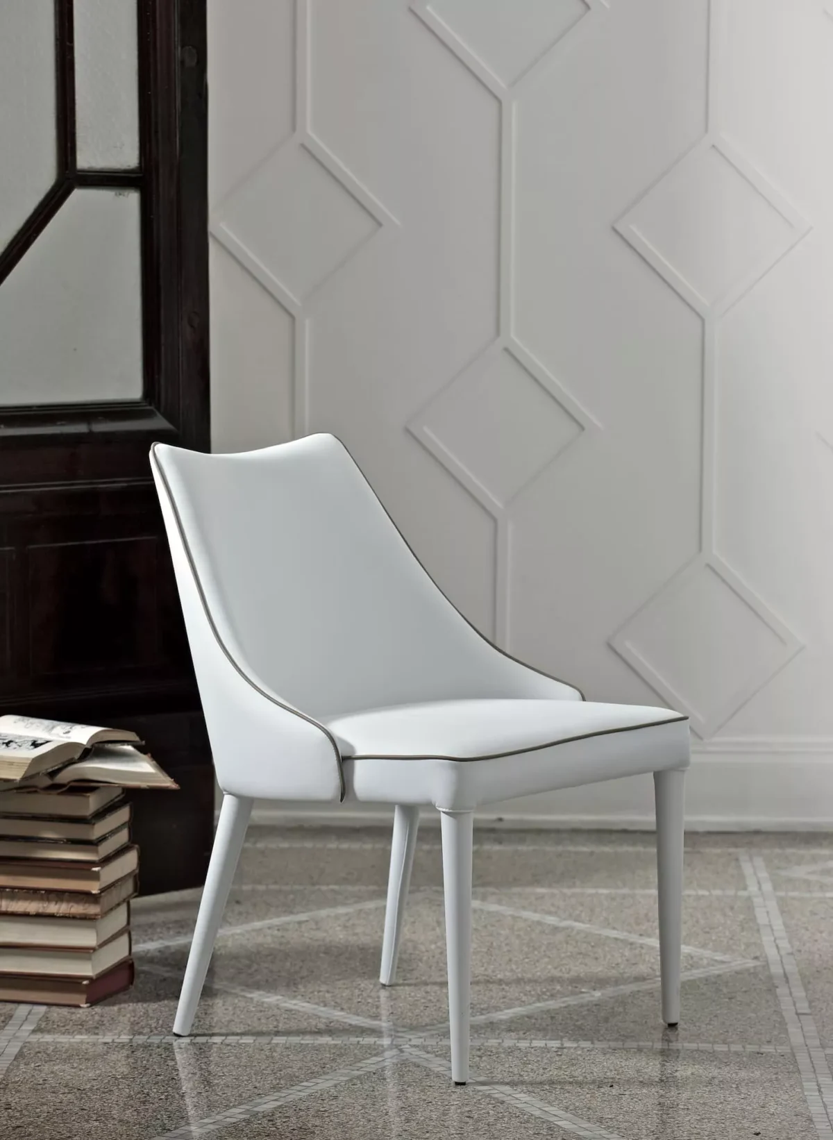 Luxury contemporary Clara armchair by Bontempi featured at Troy Michigan showroom