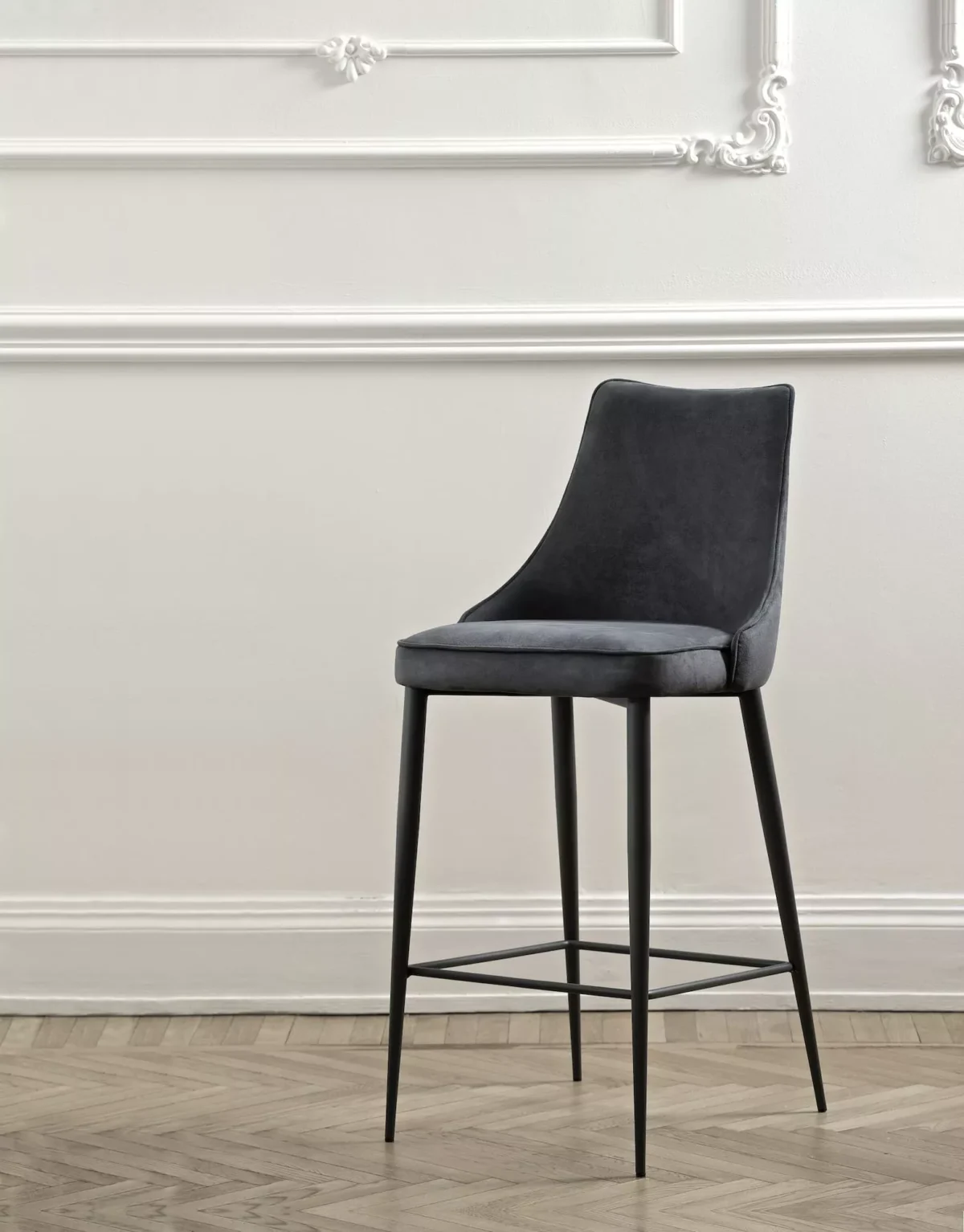 Clara Footstool by Bontempi in Royal Oak, MI featuring a lacquered metal frame and upholstered seat in premium eco-leather.