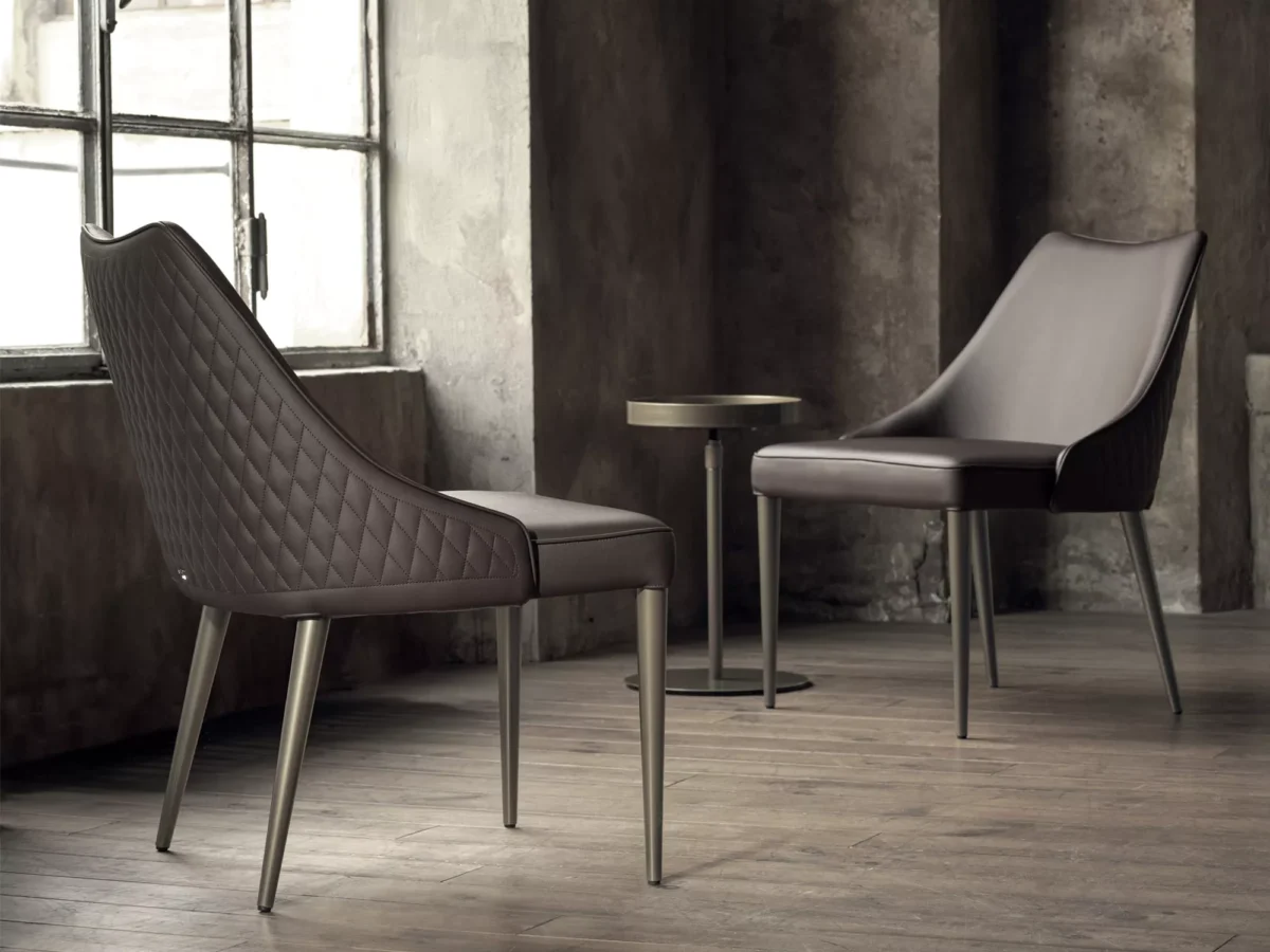 Luxury contemporary Clara armchair by Bontempi featured at Troy Michigan showroom