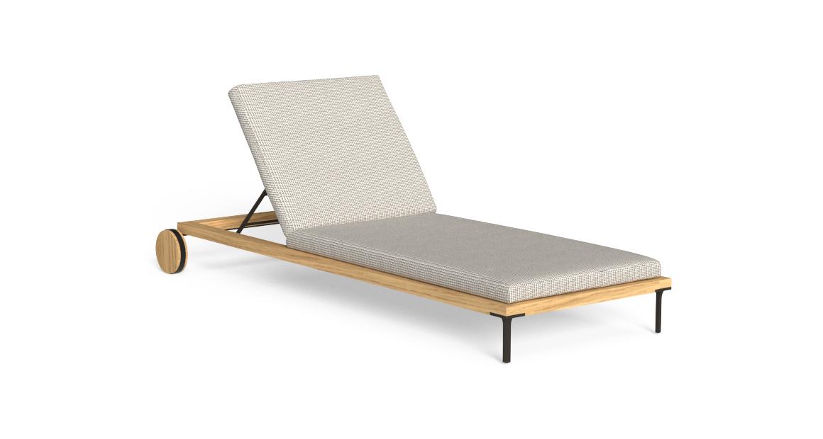High-end CleoSoft Wood Sunbed by Marco Acerbis for Talentispa, modern Italian outdoor furniture for Troy, Michigan.