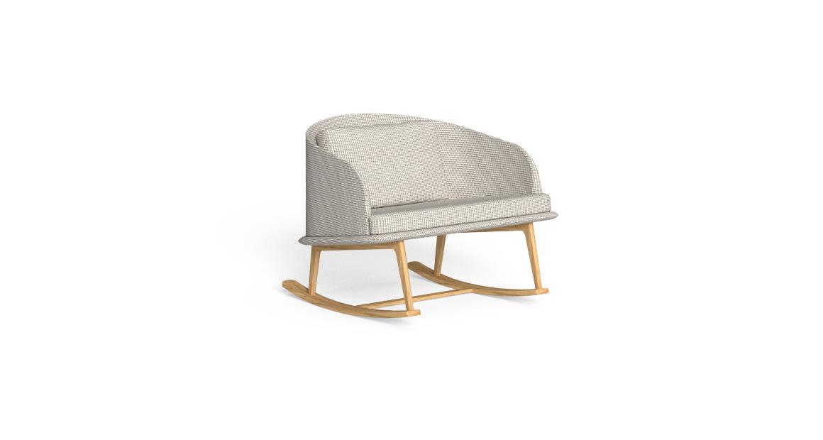 Modern Italian lounge chair with wood legs and upholstered comfort