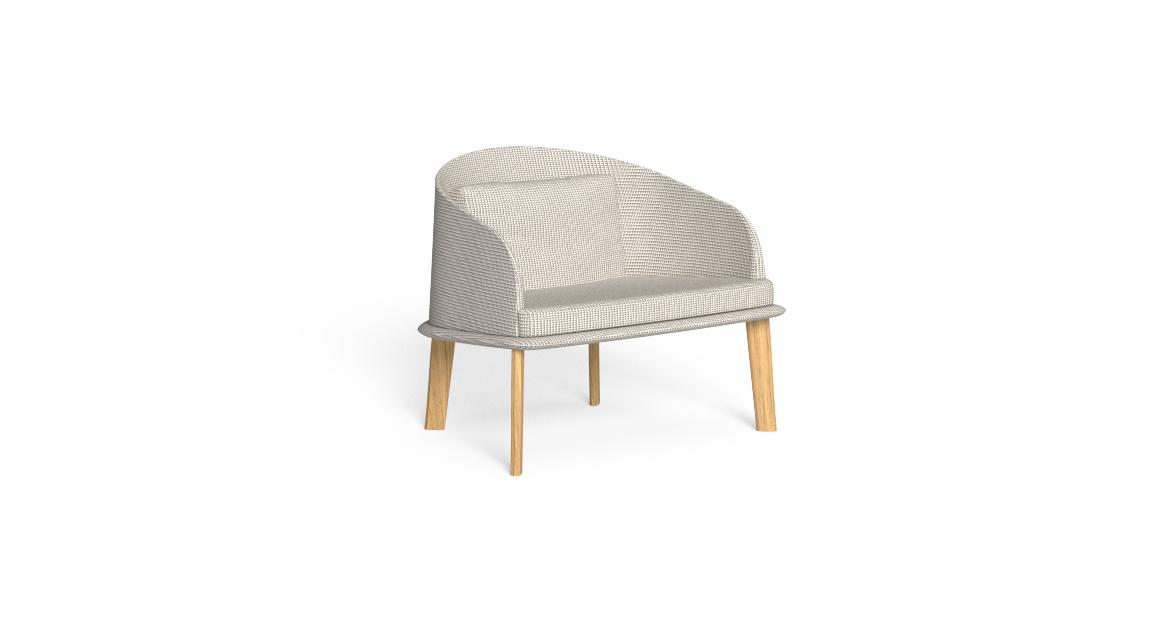 Luxury CleoSoft Wood Lounge Armchair by TalentiSpa – designed for elegant patios and modern open-air living.