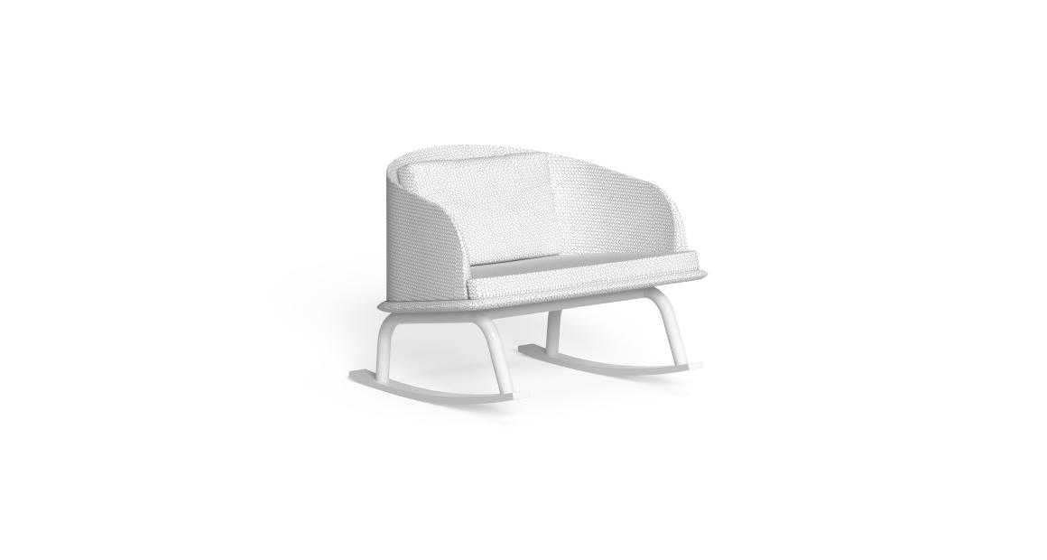 "Minimalist CleoSoft//Alu Rocking Chair by TalentiSpa combining function, form, and relaxation."