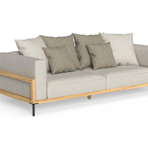 Modern Italian Riviera elegant 2-seater outdoor sofa by Talentispa, designer classic-contemporary patio lounge for Troy, Michigan.