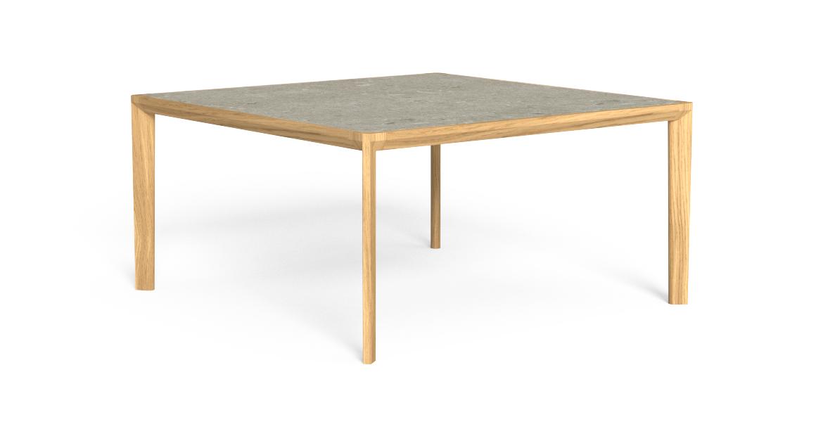 "Square wooden CleoSoft//Wood table 150×150 by TalentiSpa ideal for contemporary outdoor spaces."