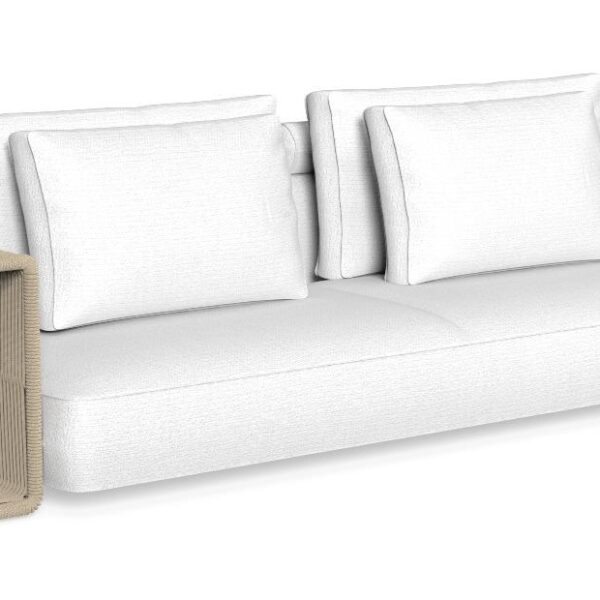 Modern Cliff Dèco Fabric Sofa by Roberto Serio for Talentispa, high-end Italian outdoor lounge furniture for Royal Oak, Michigan.
