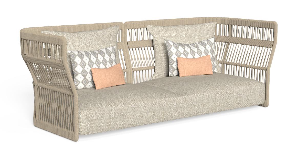 Luxury contemporary Cliff Braiding Sofa by Roberto Serio for Talentispa, high-end Italian outdoor lounge furniture for Birmingham, Michigan.