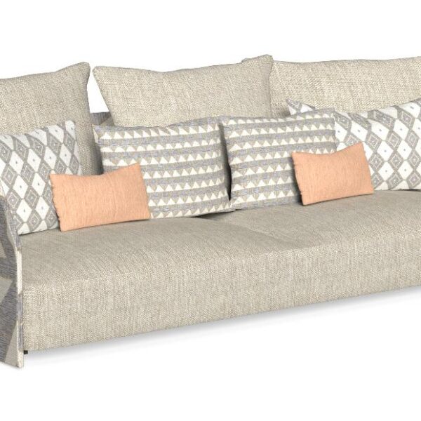 High-end Cliff Fabric Sofa by Roberto Serio, modern luxury Italian garden furniture for Troy, Michigan.