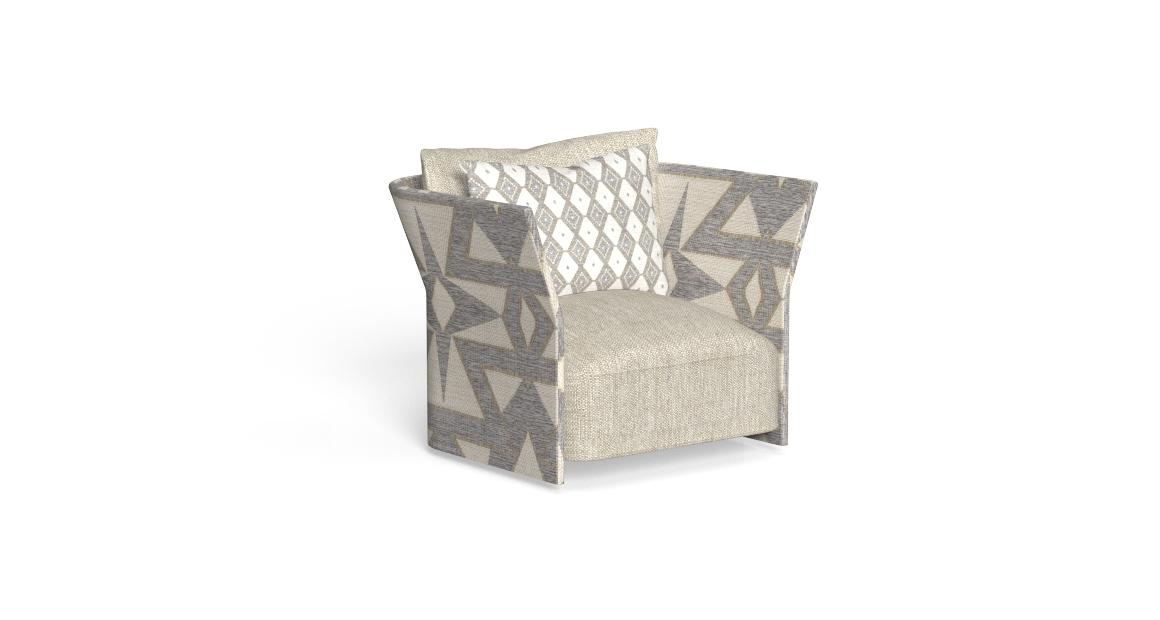 High-end Cliff Fabric Lounge Armchair by Ludovica + Roberto Palomba for Talentispa, modern Italian outdoor seating for Troy, Michigan.