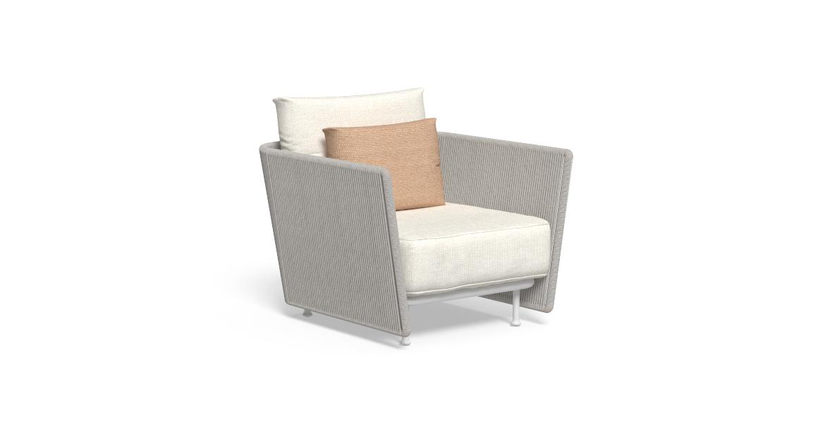 "Comfortable Coral Living Armchair by TalentiSpa ideal for terraces, gardens, or indoor use."
