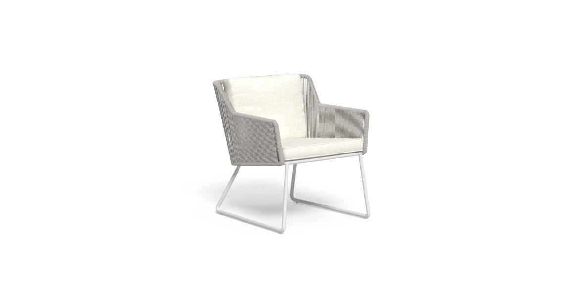 "TalentiSpa Coral Rope Armchair combining woven textures with minimalist luxury."
