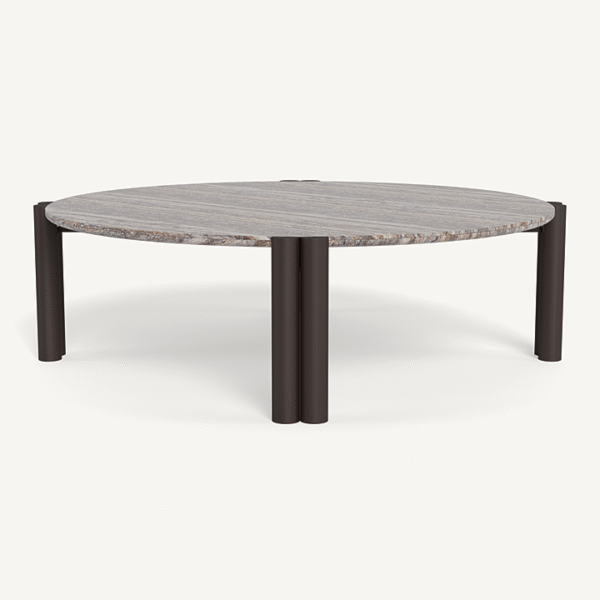 “Cove Aluminum Round Coffee Table by Harbour – modern circular outdoor table with powder-coated aluminum finish”