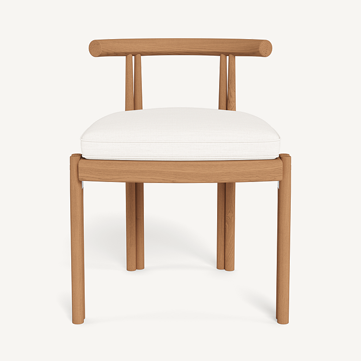 “Harbour Cove Armless Teak Dining Chair – refined silhouette ideal for alfresco dining setups”