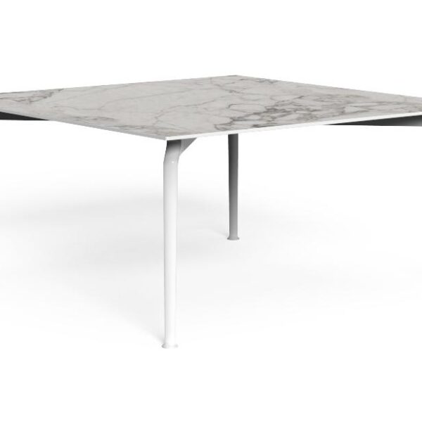 "Designer Cruise//Alu 150×150 dining table by TalentiSpa ideal for modern outdoor living spaces."