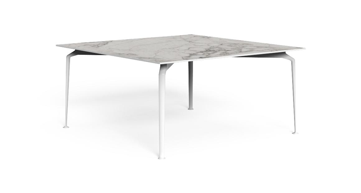 "Designer Cruise//Alu 150×150 dining table by TalentiSpa ideal for modern outdoor living spaces."