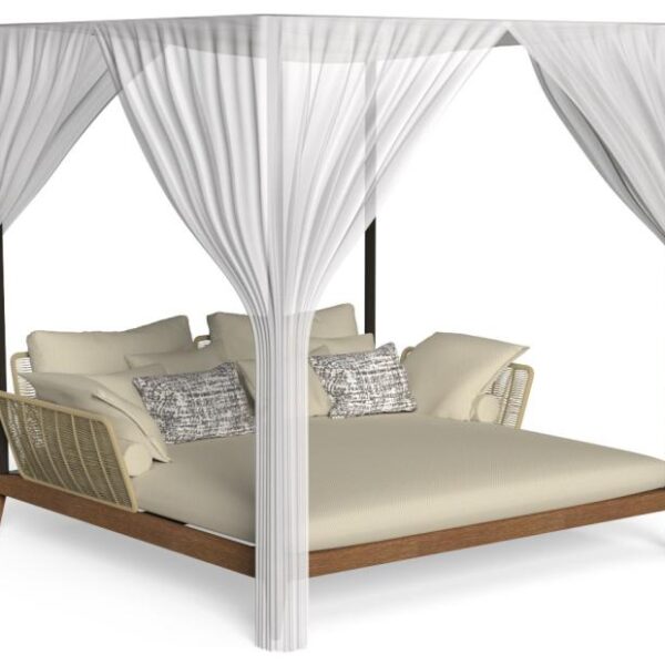 Modern Cruise Teak Daybed by Studio Talenti for Talentispa, high-end Italian outdoor furniture for Royal Oak, Michigan.
