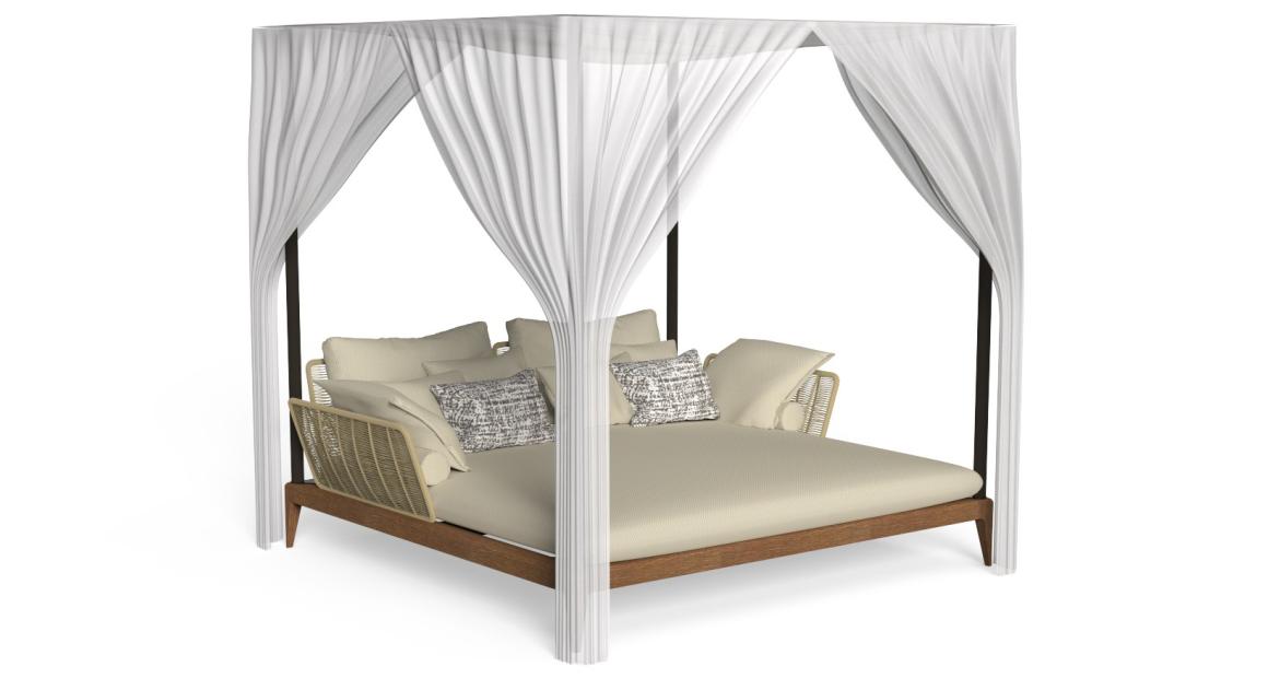 Modern Cruise Teak Daybed by Studio Talenti for Talentispa, high-end Italian outdoor furniture for Royal Oak, Michigan.