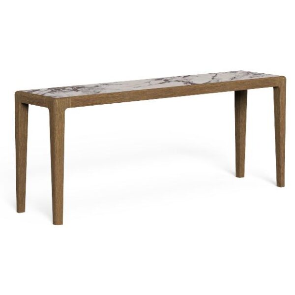 "Contemporary Cruise//Teak 160×40 console table by TalentiSpa ideal for entryways or patios."