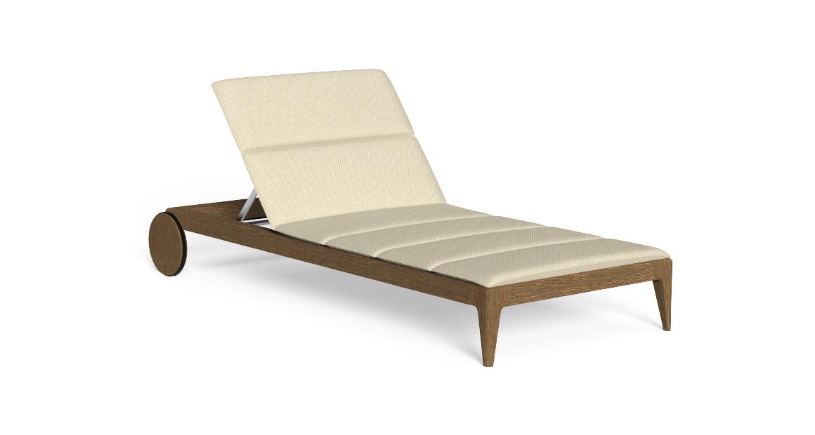 High-end Cruise Teak Sunbed by Studio Talenti for Talentispa, modern Italian outdoor furniture for Troy, Michigan.