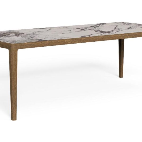 "Modern 240×110 teak dining table by TalentiSpa from the Cruise collection with elegant craftsmanship."