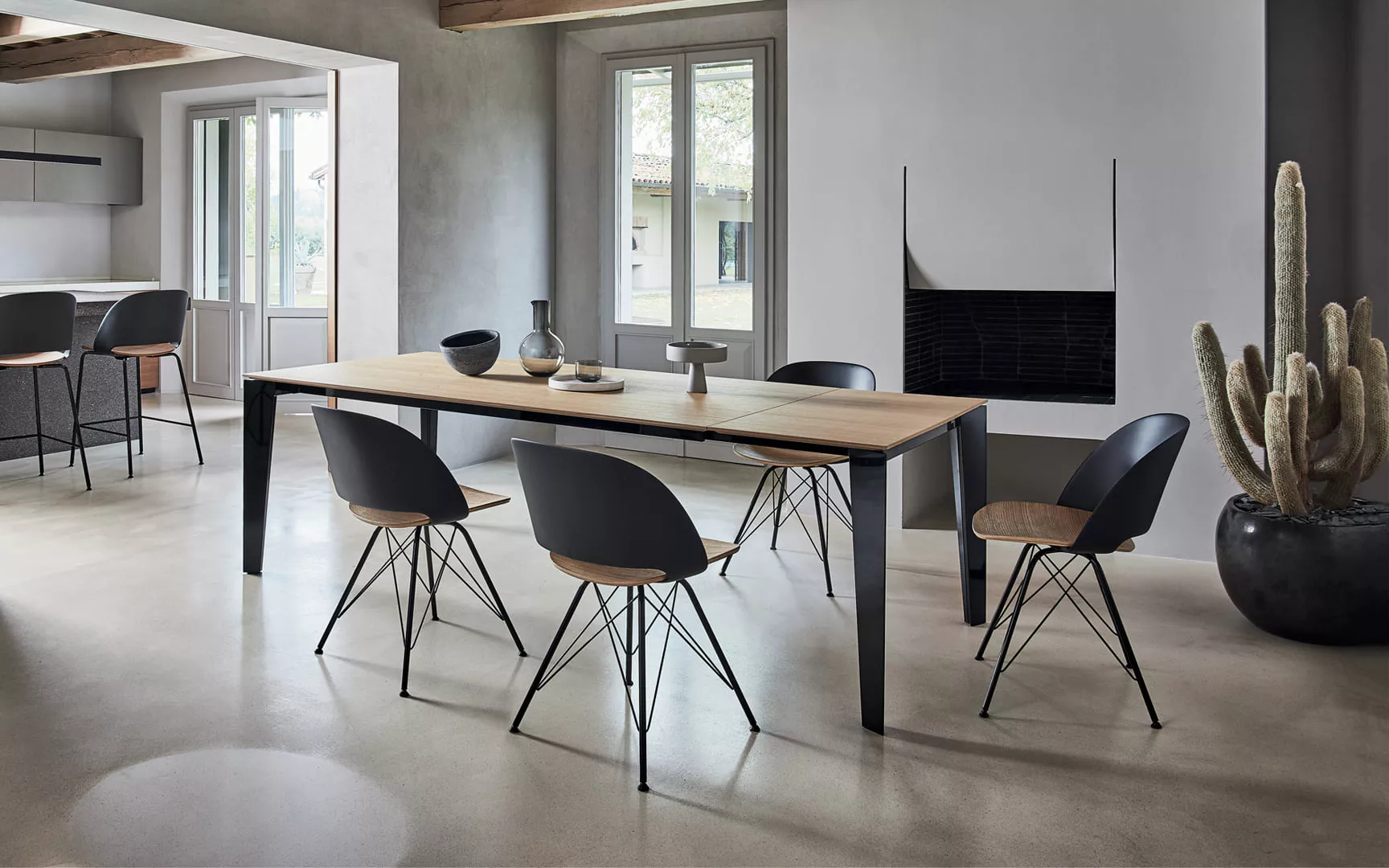 Polo Footstool by Bontempi in Royal Oak, MI featuring a sleek metal frame and upholstered seat in premium fabric.