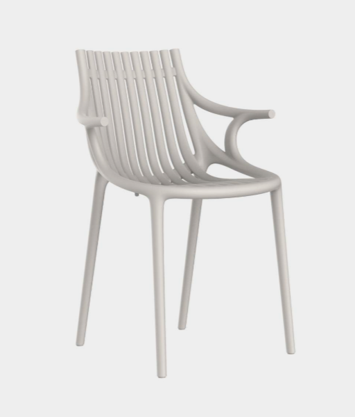 Modern Ibiza Chair With Arms by Eugeni Quitllet for Vondom, high-end Spanish recycled outdoor furniture for Royal Oak, Michigan.