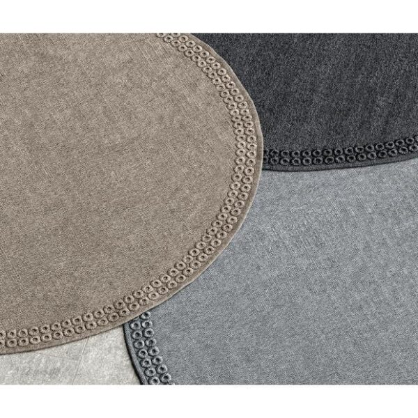 Modern Accessories Round Fabric Outdoor Carpet by Talentispa, high-end Italian durable patio rug for Royal Oak, Michigan.