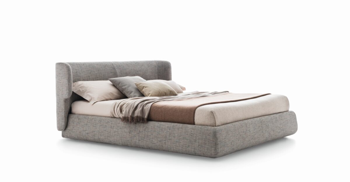 “Claire bed frame by Ditre Italia – refined Italian craftsmanship with comfortable headboard and slim silhouette”