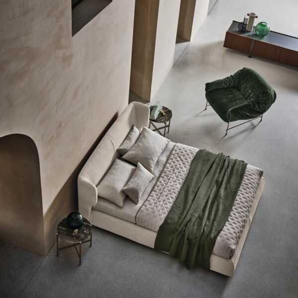 “Claire bed by Ditre Italia – modern Italian bed with elegant upholstered headboard and sleek frame design”