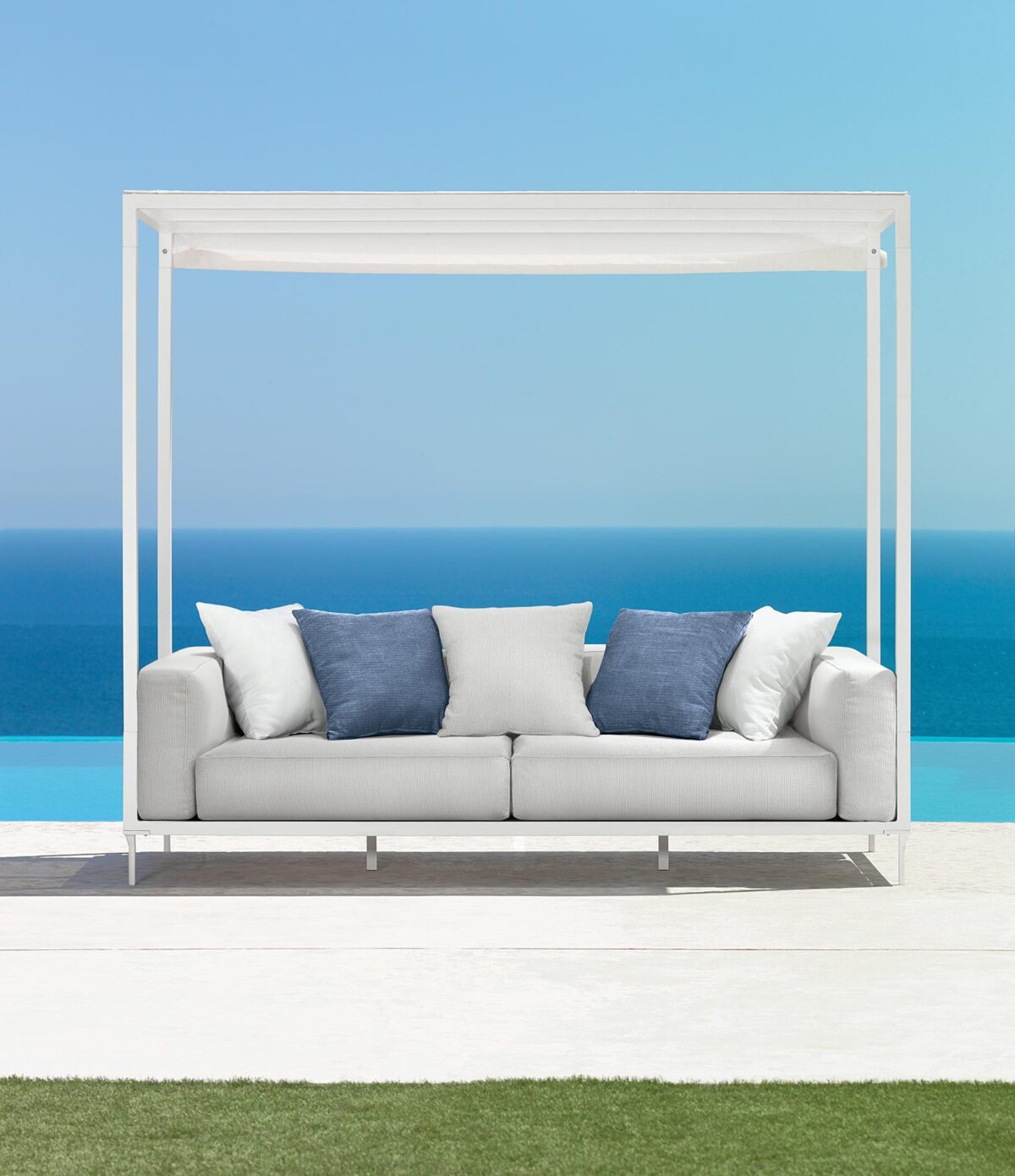 Modern CleoSoft//Alu Canopy Sofa by Talentispa Italian aluminum design in Royal Oak Michigan showroom
