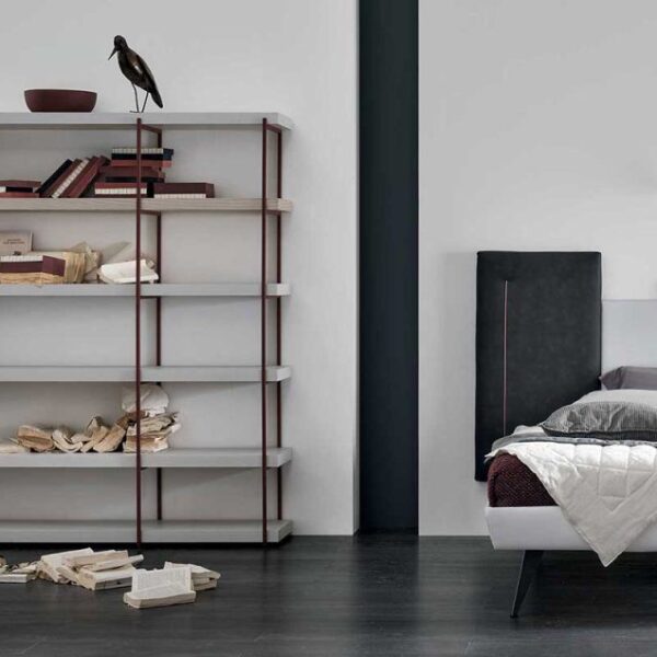 “Composition 01A children’s room by Tomasella – modern Italian kids’ bedroom with integrated bed, desk, and shelving”