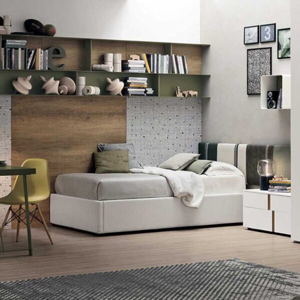 “Composition 02 children’s room by Tomasella – modern Italian kids’ bedroom with bunk bed and integrated storage”