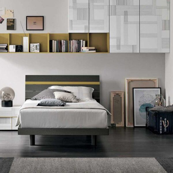 “Composition 06 children’s room by Tomasella – modern Italian kids’ bedroom with loft bed and integrated study area”