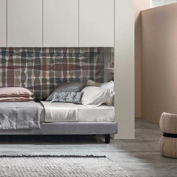 “Composition 08A children’s room by Tomasella – modern Italian kids’ bedroom with loft bed, built-in desk, and storage stairs”