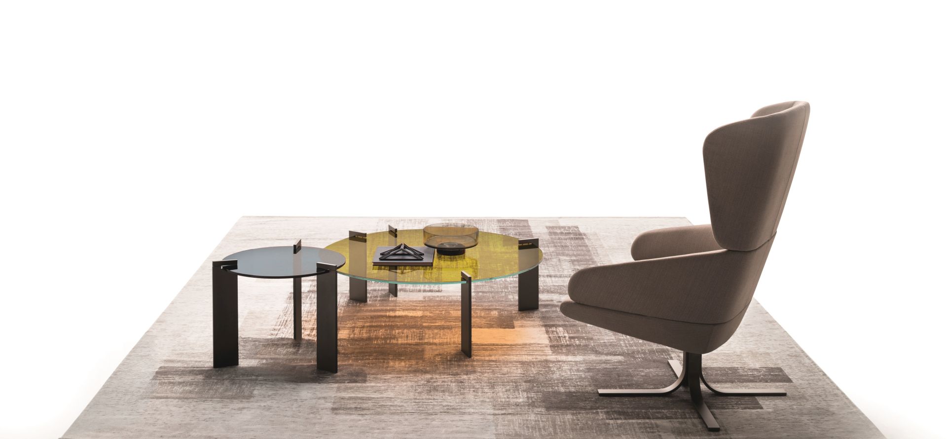 “Ditre Italia AULOS – modern designer coffee table featuring cylindrical pedestal and refined materials”