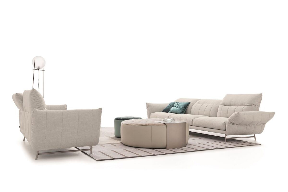 “Ditre Italia ON LINE – contemporary designer sofa with slim arms, deep seats, and elegant proportions”