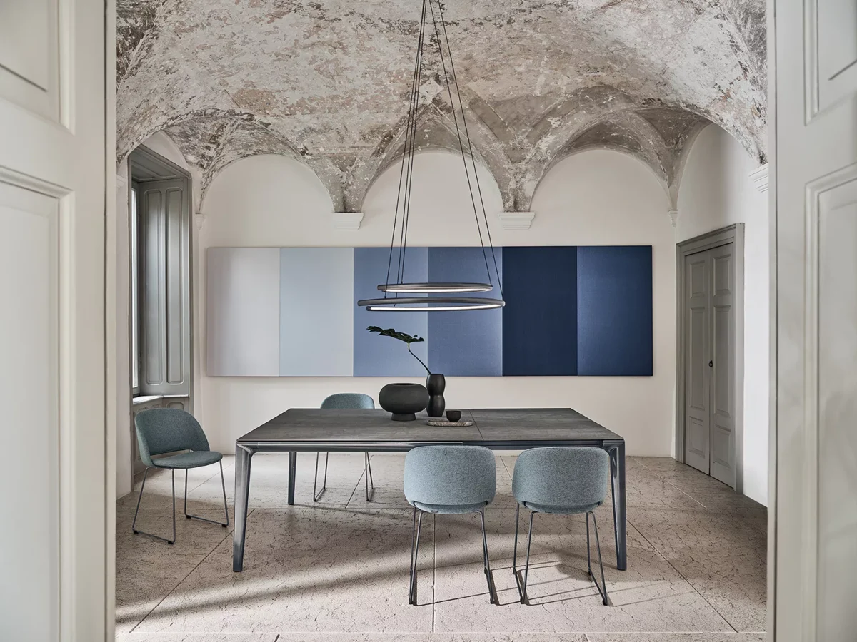 Comet by Bontempi luxury Italian dining table in Birmingham, Michigan showroom