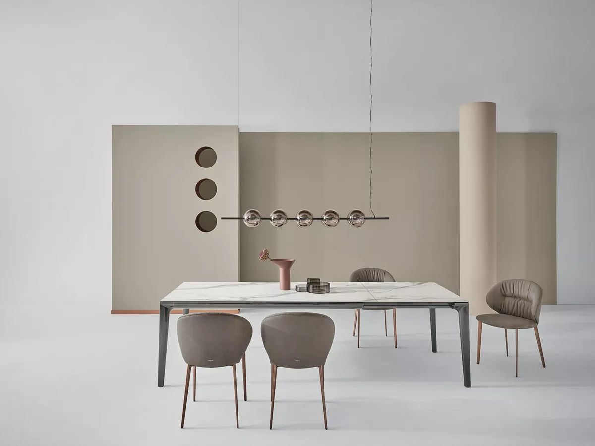 Spheratus by Bontempi modern Italian dining table in Royal Oak, Michigan showroom