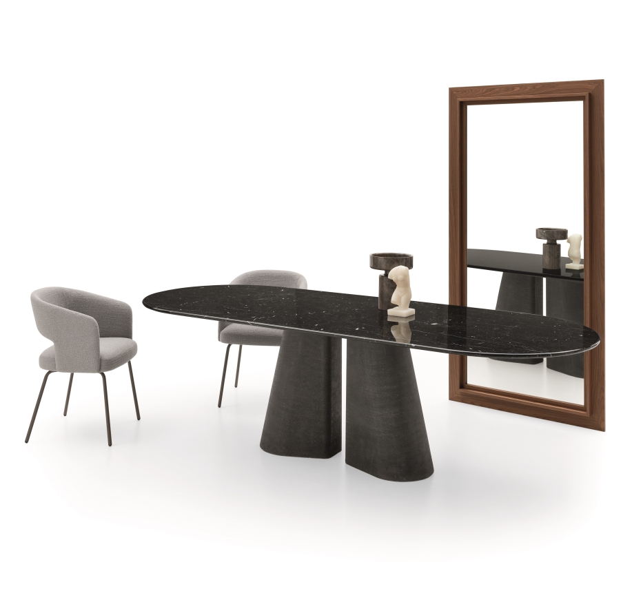 “PILLAR table by Ditre Italia – contemporary Italian dining table with bold cylindrical base and elegant top”