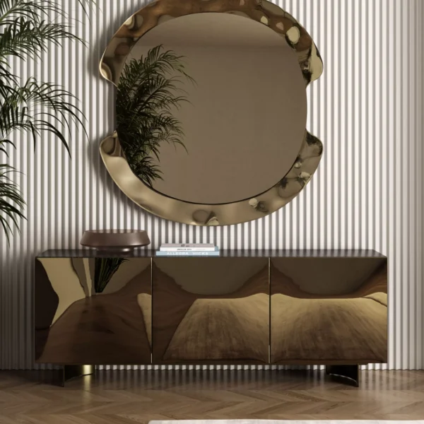 Luxury contemporary Eden sideboard by Bontempi Casa, showcased at Troy Michigan showroom.