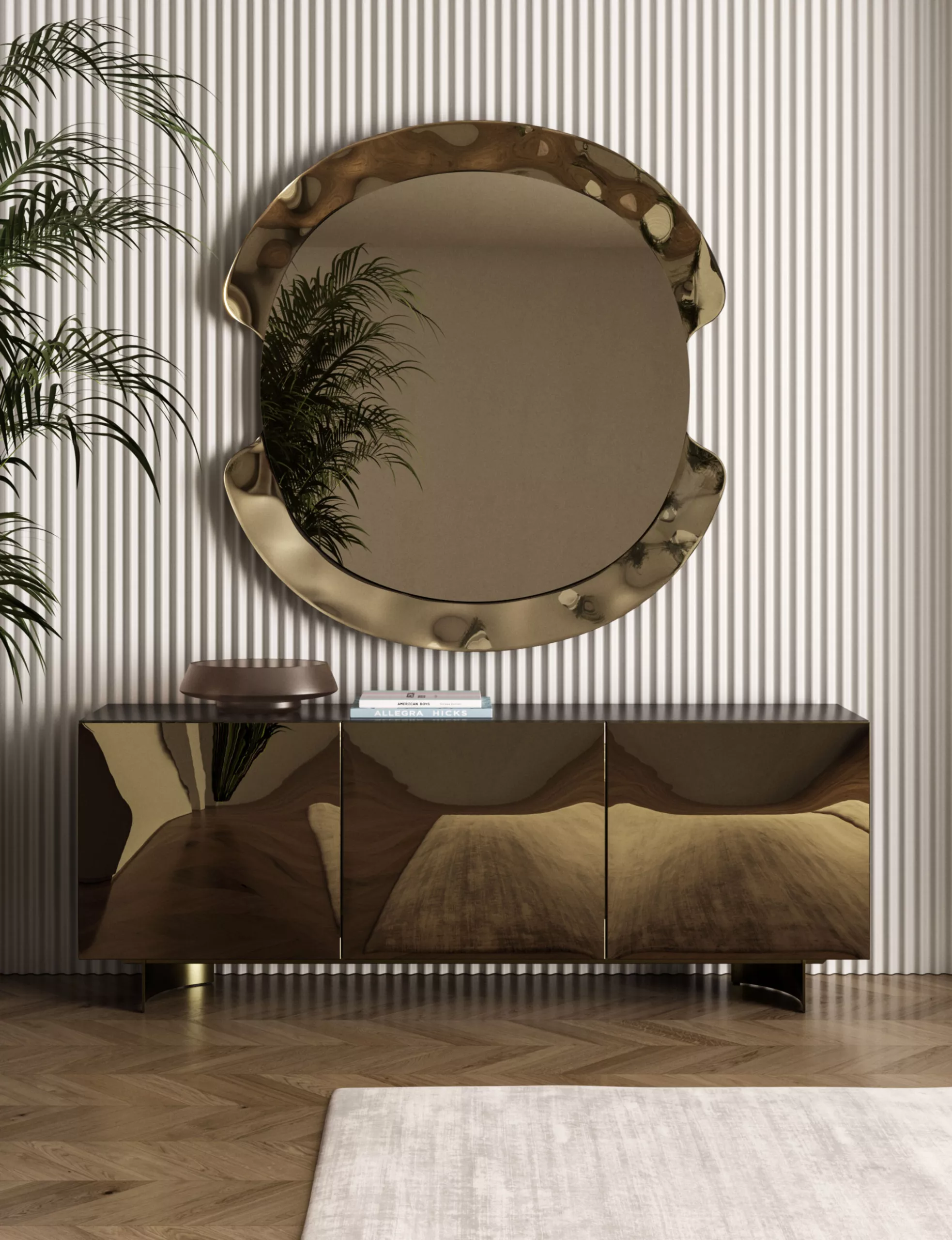 Peak by Bontempi luxury Italian dining table in Birmingham, Michigan showroom