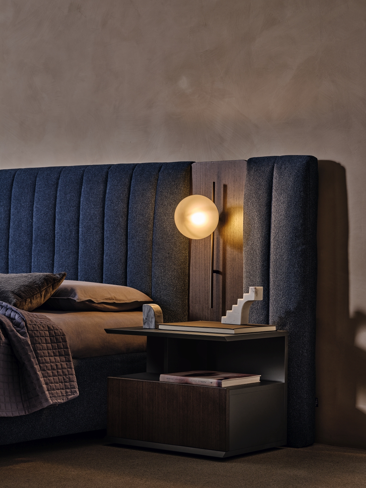 “ERIC bedside table by Ditre Italia – modern Italian nightstand with clean lines and minimalist drawer design”