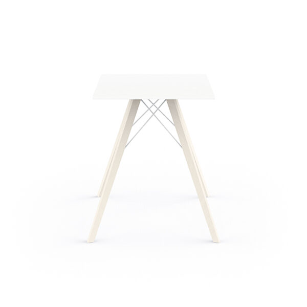 "Minimalist and earthy FAZ WOOD dining table by Vondom, crafted with architectural precision."