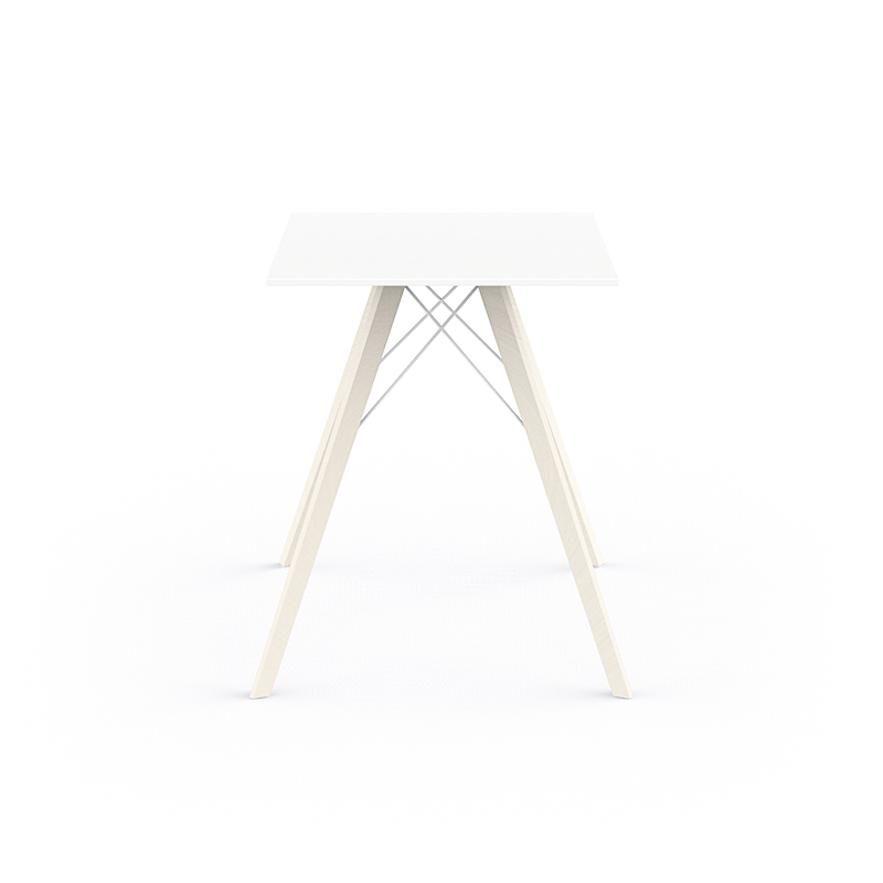 "Minimalist and earthy FAZ WOOD dining table by Vondom, crafted with architectural precision."